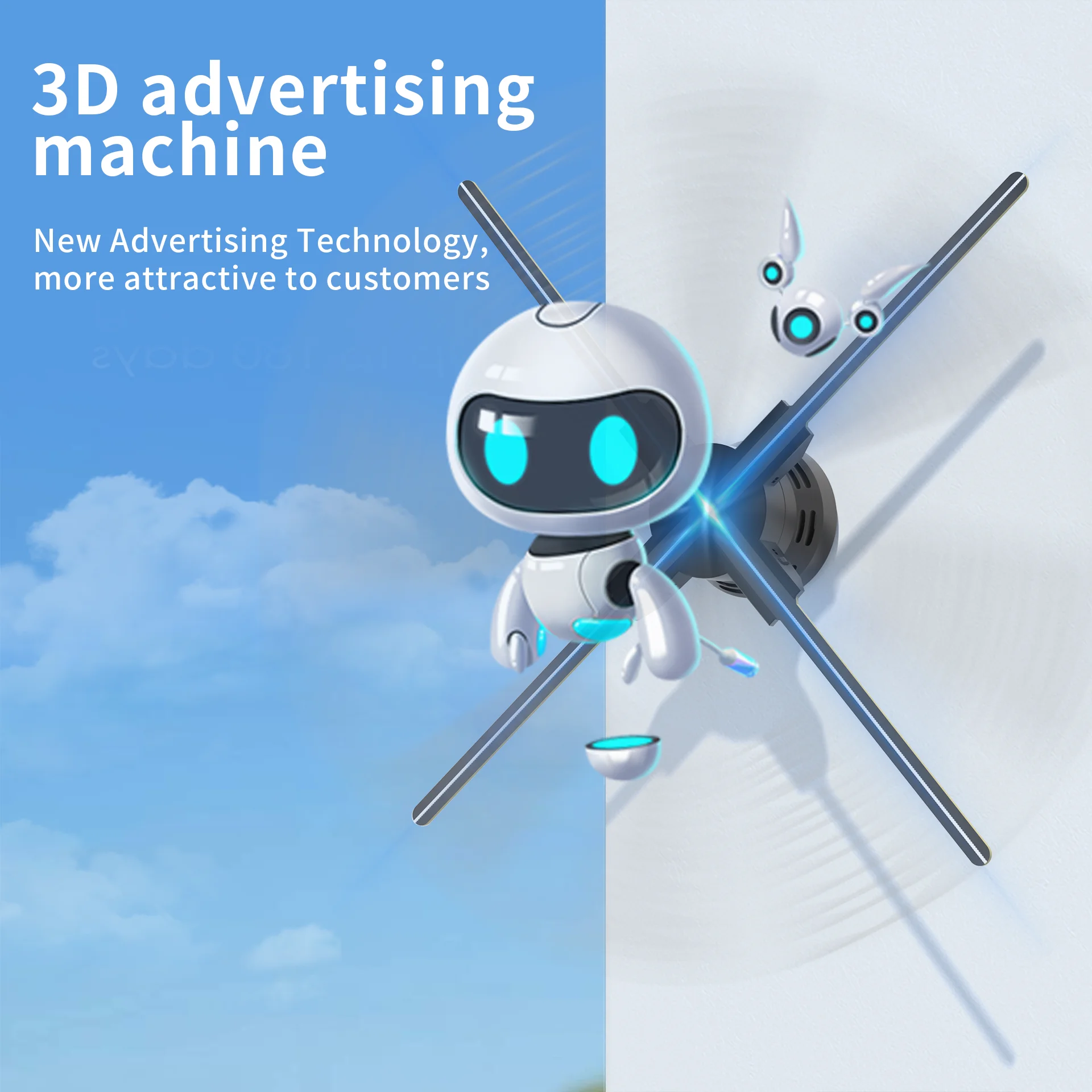 52 см 3D вентилятор голограмма проектор Беспроводная Проекция HD реклама голографическая лампа проигрыватель WiFi реклама в реальном времени дисплей 
52 см 3D вентилятор голограмма проектор Беспроводная Проекция HD реклама голографическая лампа проигрыватель WiFi реклама в реальном времени дисплей