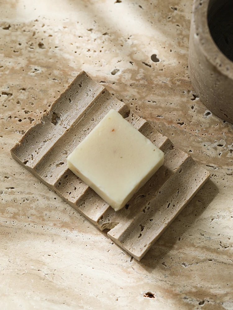 Wabi Sabi Travertine Soap Holder Modern Scandinavian Stone Soap Dish with Drain Water Bathroom Accessories
Wabi Sabi Travertine Soap Holder Modern Scandinavian Stone Soap Dish with Drain Water Bathroom Accessories