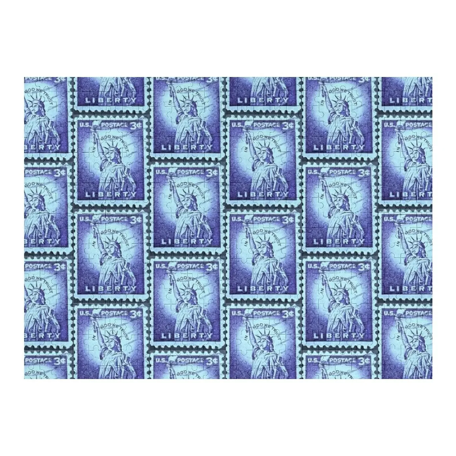 

Statue of Liberty Purple Vintage Postage Stamp Jigsaw Puzzle Diorama Accessories Personalized For Kids Picture Puzzle