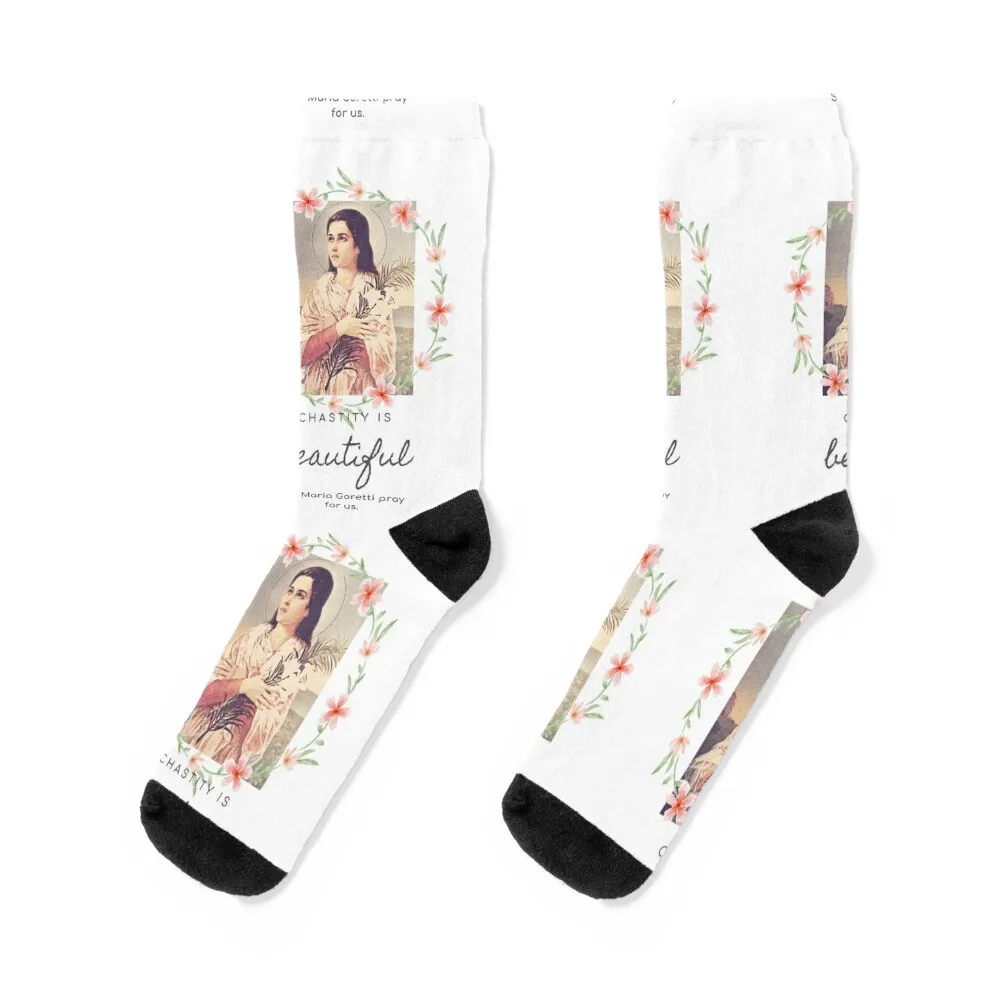 

St. Maria Goretti pray for us ora pro nobis Socks halloween set japanese fashion Socks Man Women's