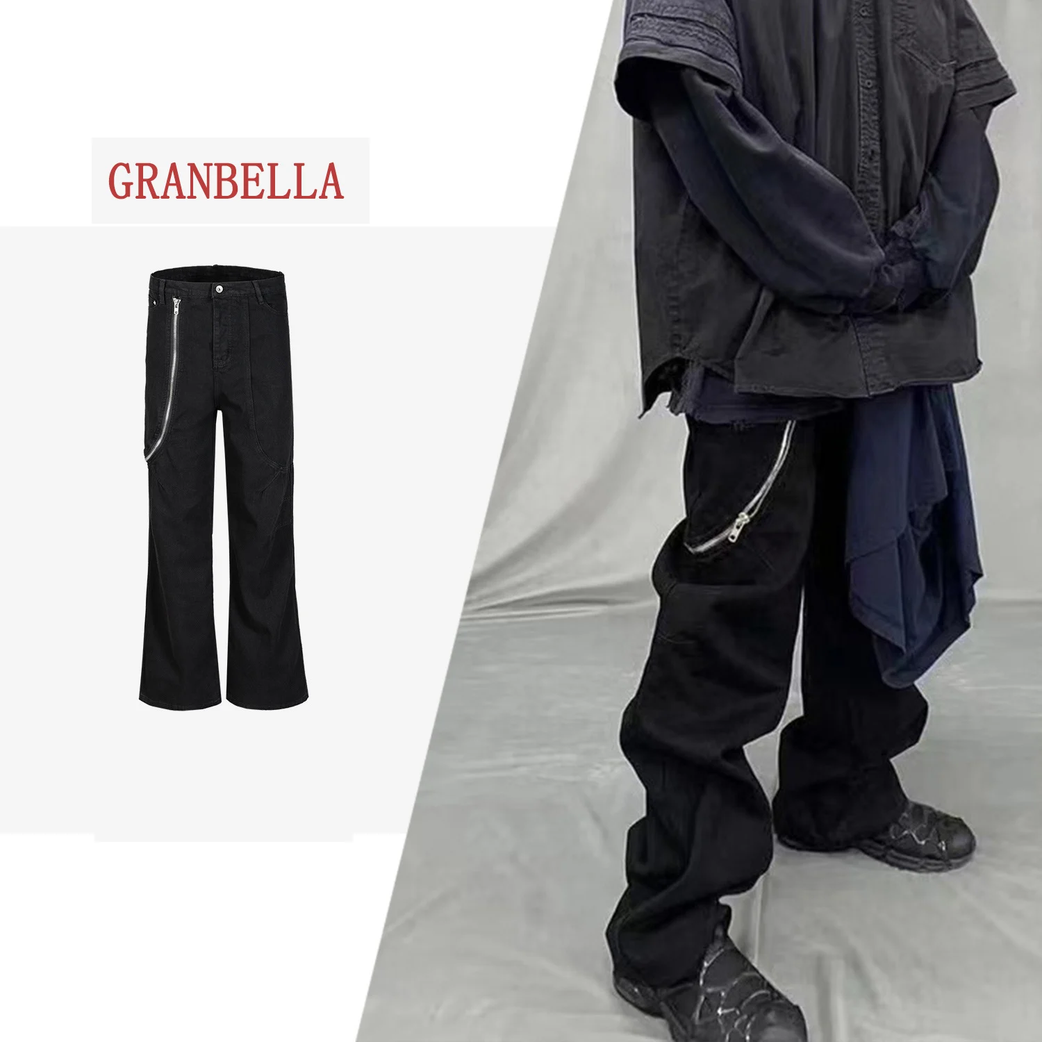 Men's 2023 high fashion loose wide leg zipper trousers vintage ladies top quality pants for Men
Men's 2023 high fashion loose wide leg zipper trousers vintage ladies top quality pants for Men