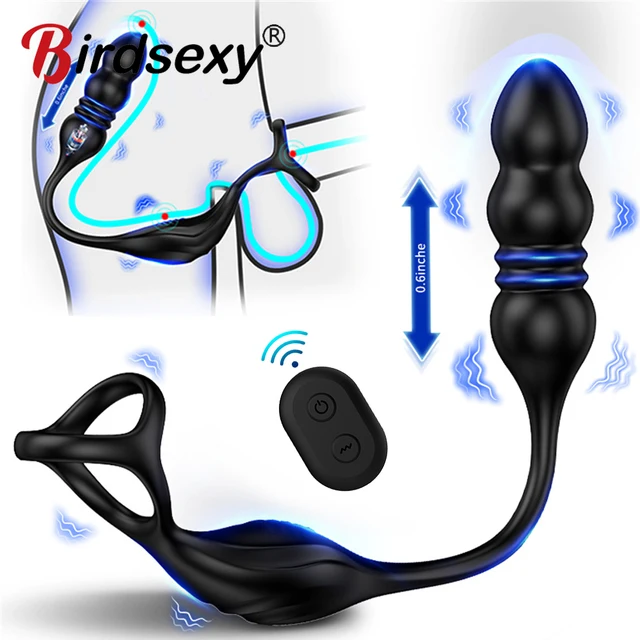 Jouets sexuels anaux vibrants télescopiques pour femmes et hommes, télécommande sans fil, gode anal, masseur de prostate, plug anal 1