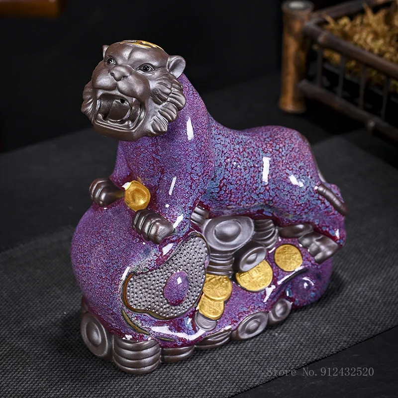 Chinese tiger down the mountain decorative ornaments ceramic semi-manual semi-mechanical creative home decoration tiger ornament
Chinese tiger down the mountain decorative ornaments ceramic semi-manual semi-mechanical creative home decoration tiger ornament