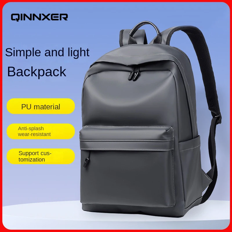 

Мужская стильная сумка для компьютера QINNXER, модный многофункциональный дорожный рюкзак из искусственной кожи для учеников средней и старшей школы, студентов колледжа, отдыха