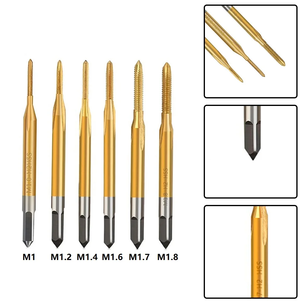 1pc Thread Tap Titanium Coated High Speed Steel M1-M1.8 Straight Metric Flute Drill Bit Hand Tools Flute Thread Tap Hand Tools
1pc Thread Tap Titanium Coated High Speed Steel M1-M1.8 Straight Metric Flute Drill Bit Hand Tools Flute Thread Tap Hand Tools