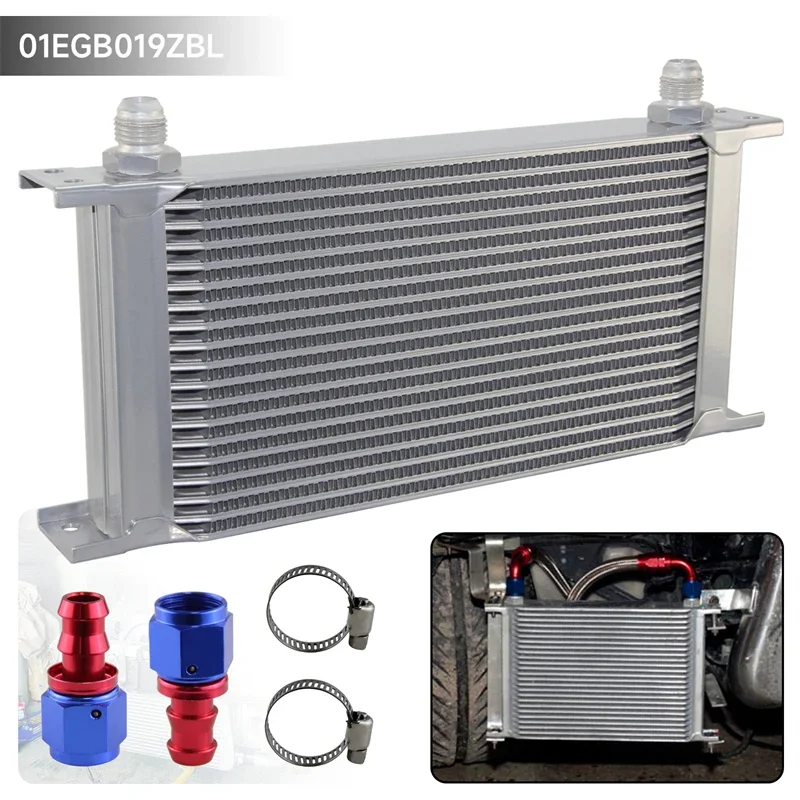 248MM 8AN 19 Row Oil Cooler w/ Fittings Kit 3/4"-16 UNF Universal Engine Transmission MOCAL Racing Aluminum Silver/Black
248MM 8AN 19 Row Oil Cooler w/ Fittings Kit 3/4"-16 UNF Universal Engine Transmission MOCAL Racing Aluminum Silver/Black
