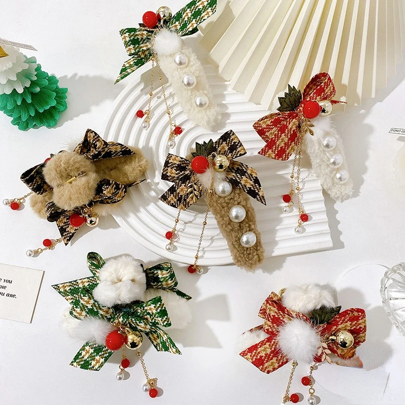 Bow Hair Christmas Bell Claw New Women Cute Plush Hair Clip Hairpin Ponytail Holder Fashion Headwear Hair Accessories
Bow Hair Christmas Bell Claw New Women Cute Plush Hair Clip Hairpin Ponytail Holder Fashion Headwear Hair Accessories