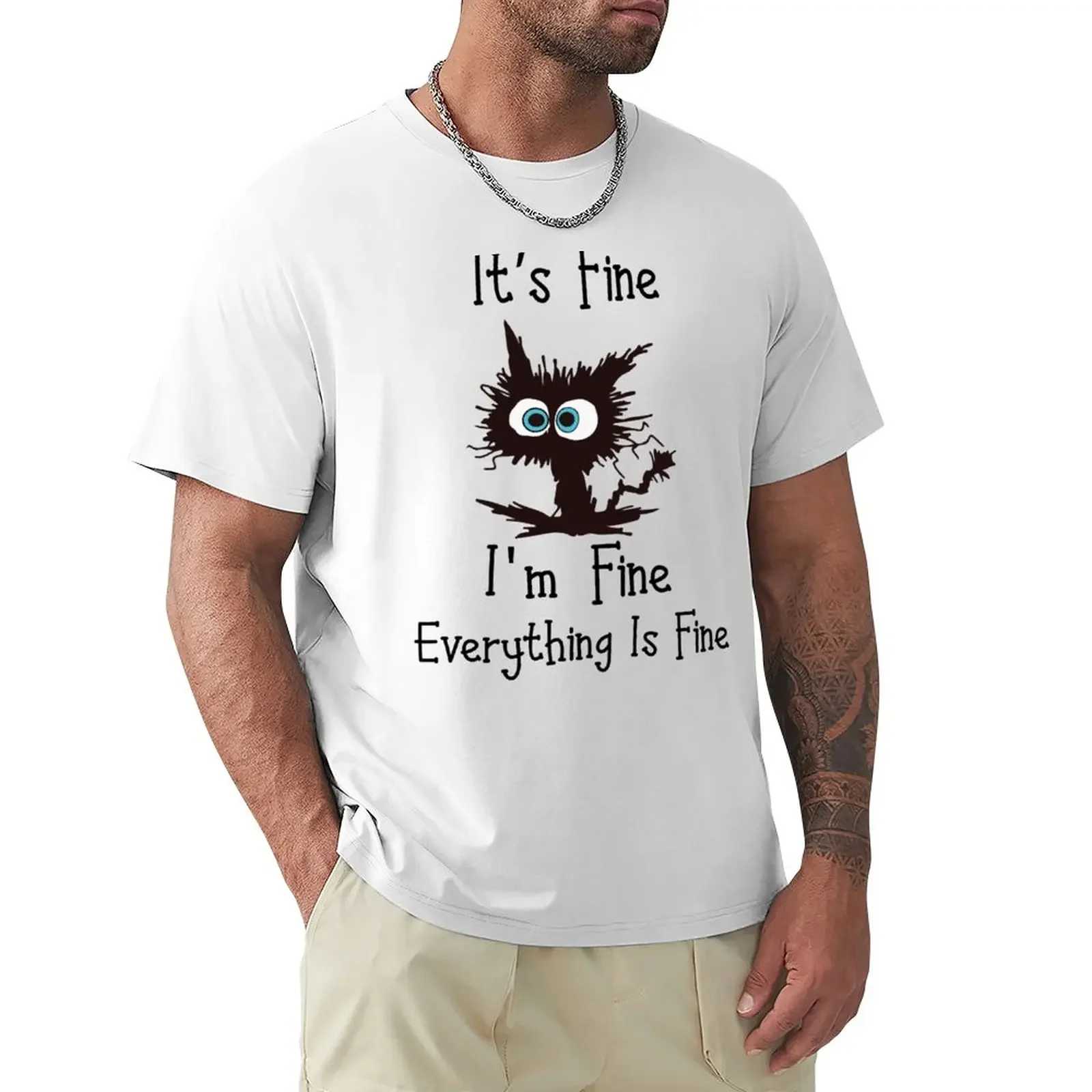 

It's Fine I'm Fine Everything Is Fine T-Shirt aesthetic clothes anime clothes blanks new edition Men's t shirts