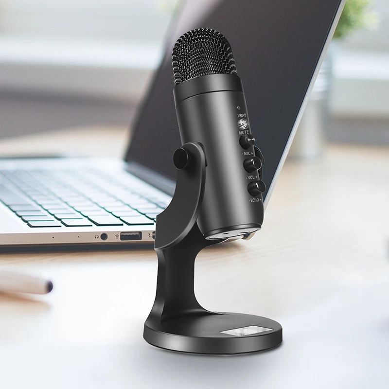 Generic Condenser Microphone USB Desktop Mic For Computer ASMR Live