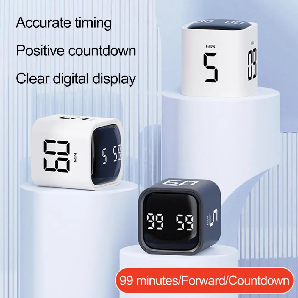 

Productivity Cube Timer Digital Timer with Gravity Sensor Led Display for Time Management Countdown Study for Cooking Students