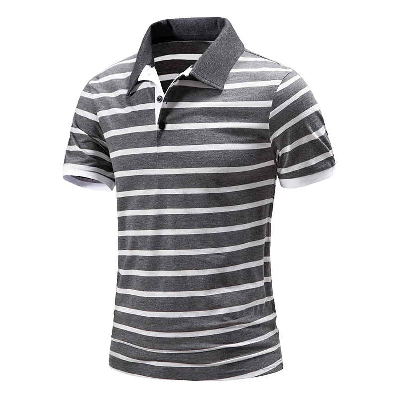 Business Casual Short Sleeve Polo-Shirt Men Spring Summer New Arrival Fashion Hit Color Striped Cotton Top
Business Casual Short Sleeve Polo-Shirt Men Spring Summer New Arrival Fashion Hit Color Striped Cotton Top