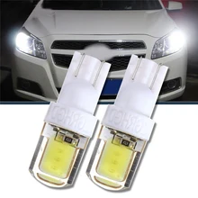 

2Pcs T10 W5W 5W COB LED White 400LM Auto Car Bright Silica License Plate Light Width Light Bulb 12V 6000K LED Lights for Car