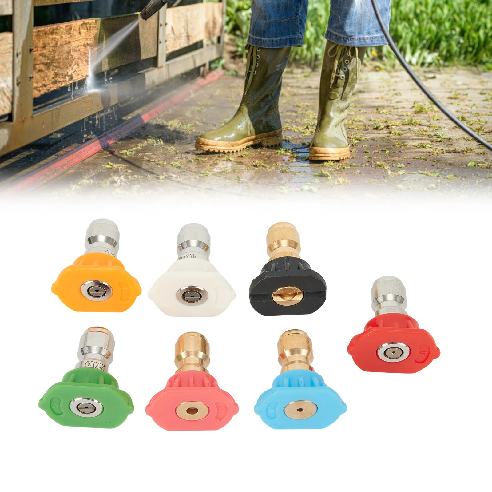 High Pressure Washer Spray Tips Nozzles 1/4 Inch 4000 PSI 5 Degrees Garden Cleaning Tool Pressure Washer Parts
High Pressure Washer Spray Tips Nozzles 1/4 Inch 4000 PSI 5 Degrees Garden Cleaning Tool Pressure Washer Parts