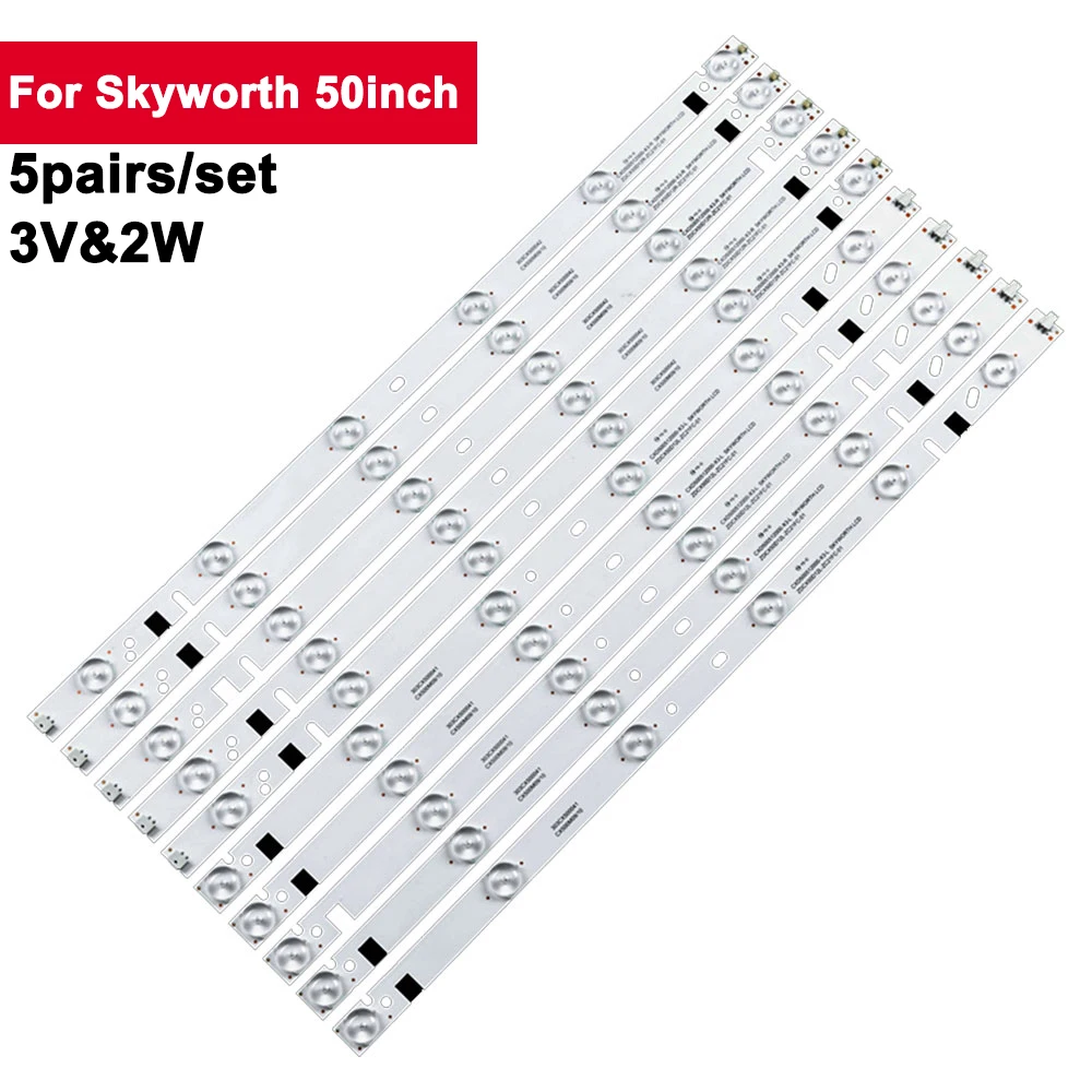 

5Pairs/Set 3V 2W LED Backlight TV Repair For Skyworth 50inch ZDCX50D12L-ZC21FC-01 CX500M09/10 CX500DLEDM TV Parts