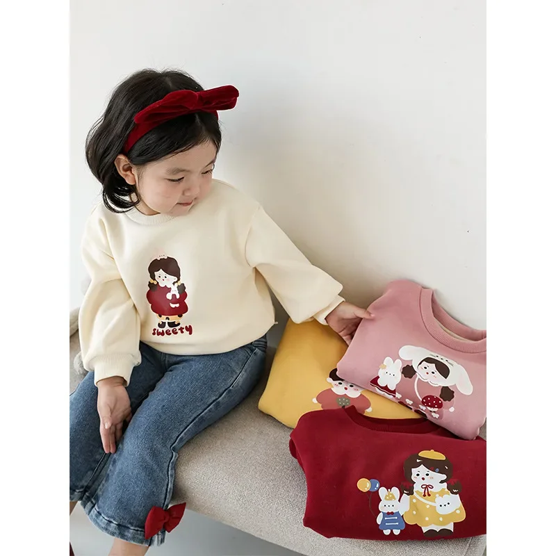 Fashion Autumn Winter Baby Girls Shirts Sweatshirts Solid Color Cartoon Letter Print Pullover Sweaters Warm Kids Outwears
Fashion Autumn Winter Baby Girls Shirts Sweatshirts Solid Color Cartoon Letter Print Pullover Sweaters Warm Kids Outwears