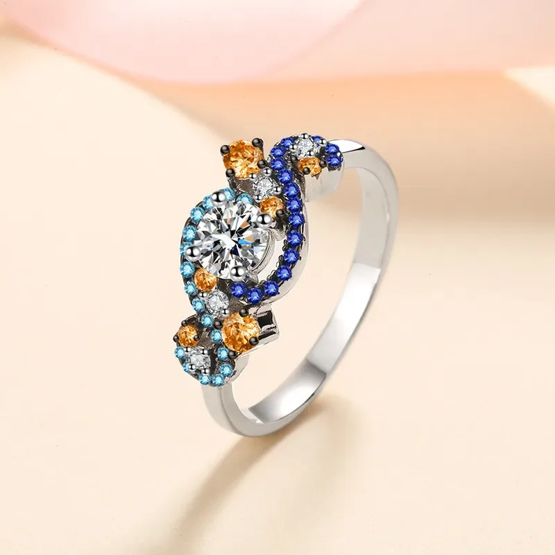 Silver 0.5 Carat Diamond Test Passed Excellent Cut D Color Moissanite Colorful Stone Ring Silver 925 Wedding Jewelry for Women
Silver 0.5 Carat Diamond Test Passed Excellent Cut D Color Moissanite Colorful Stone Ring Silver 925 Wedding Jewelry for Women