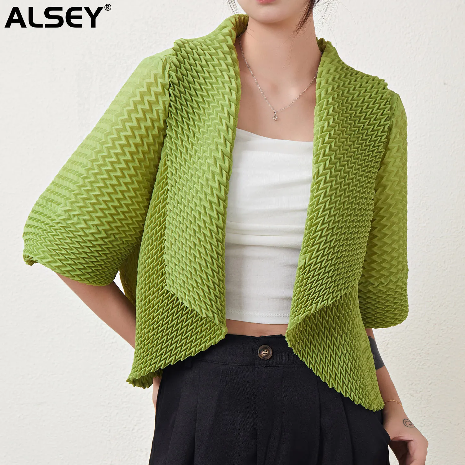 Рубашка ALSEY Miyake Женская Осенняя, свободный однотонный Элегантный Модный повседневный плиссированный топ с волнами, уличная одежда, женская одежда
Рубашка ALSEY Miyake Женская Осенняя, свободный однотонный Элегантный Модный повседневный плиссированный топ с волнами, уличная одежда, женская одежда