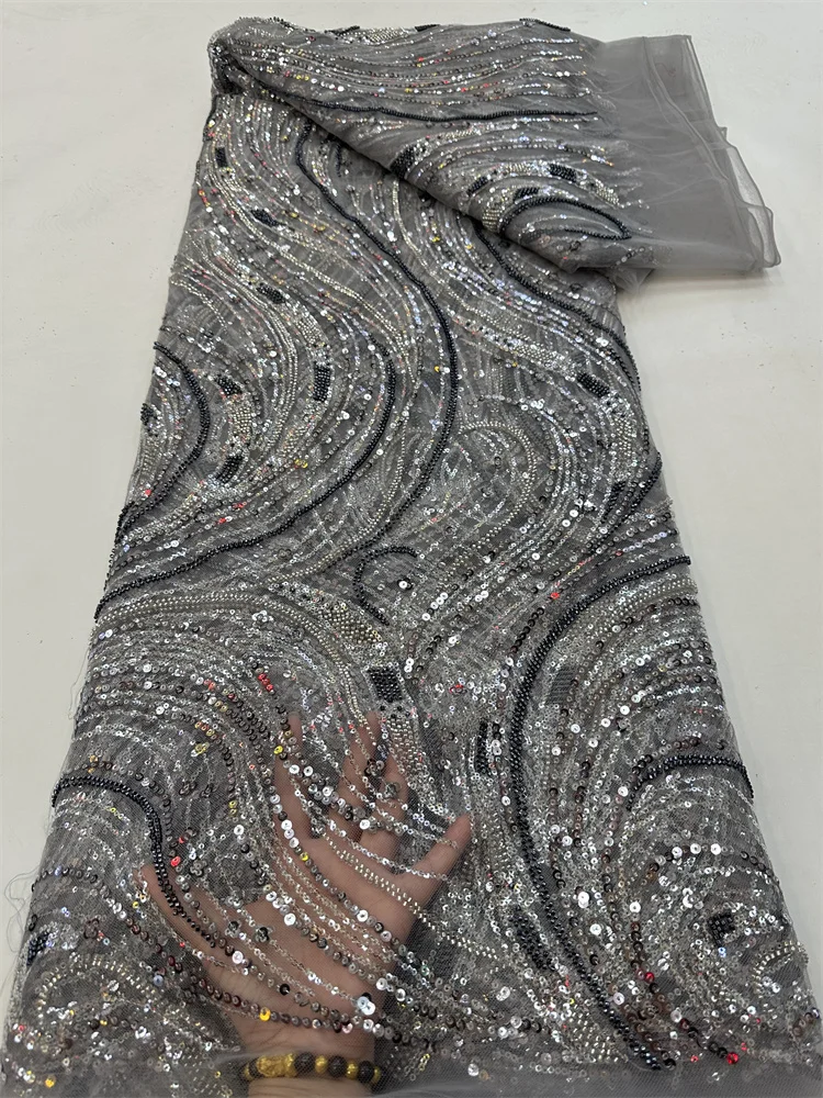 Fashion Bead African Lace Fabric 5Yard 2023 High Quality Nigeria Party Sequins Embroidery French Tulle Lace Fabric
Fashion Bead African Lace Fabric 5Yard 2023 High Quality Nigeria Party Sequins Embroidery French Tulle Lace Fabric