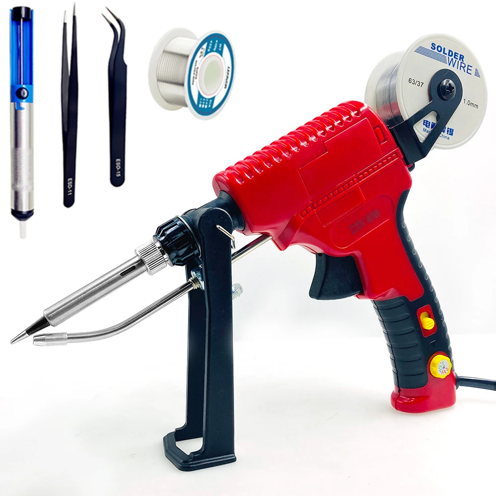Electric Soldering Iron Gun Hand-held Internal Heating Soldering Iron Automatically Send Tin Gun Soldering Welding Repair Tool
Electric Soldering Iron Gun Hand-held Internal Heating Soldering Iron Automatically Send Tin Gun Soldering Welding Repair Tool