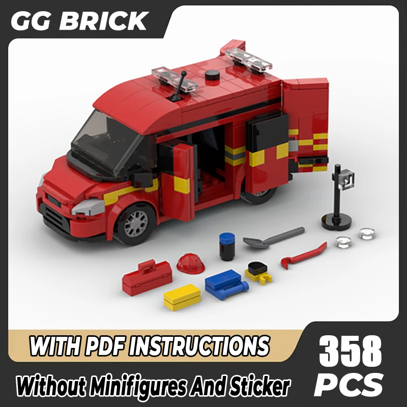 

Car Series Moc Building Blocks London Fire Investigation Model Technology Brick Brand-name Vehicle DIY Toy For Gifts