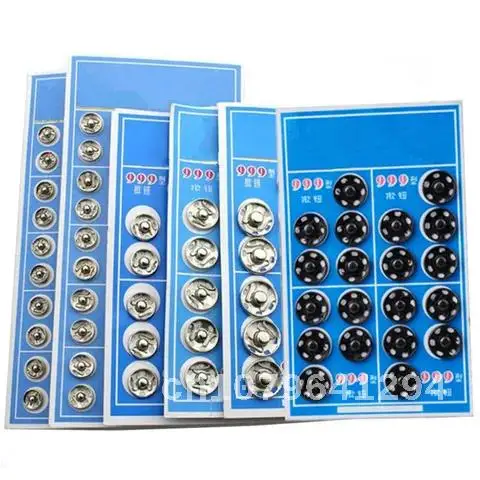 

Black Silver Metal Fasteners Snap Buttons Sewing Accessories Press Button 8.5/10/12/16mm Iron Stud Plating Round Button 5BB5967