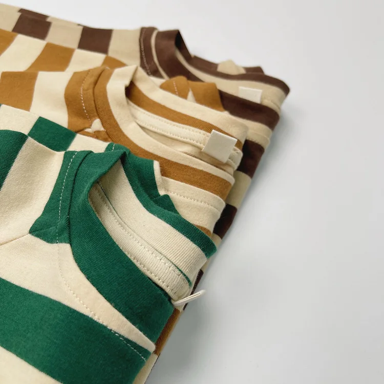 2025 Autumn New Children Loose Casual T Shirts Baby Boys Girls Cotton Striped Bottoming Shirt Toddler Kids Dolman Sleeve Tops 16 S87b972c48e774184b8deb1870b2c2088d