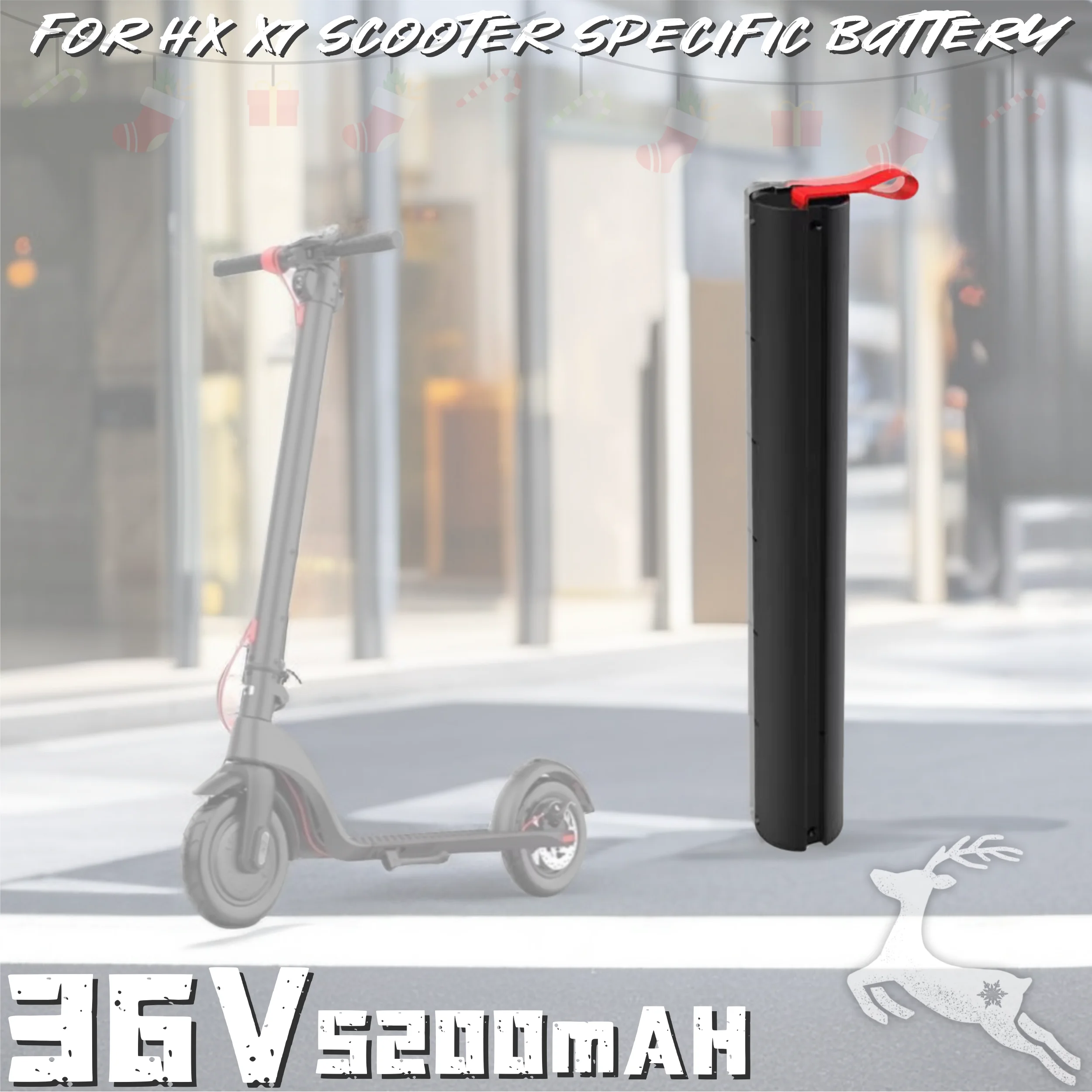 

The brand new X7 scooter has a 36V, 5.2 AH, MBS rechargeable lithium battery that can be applied to the for HX X7 scooter.