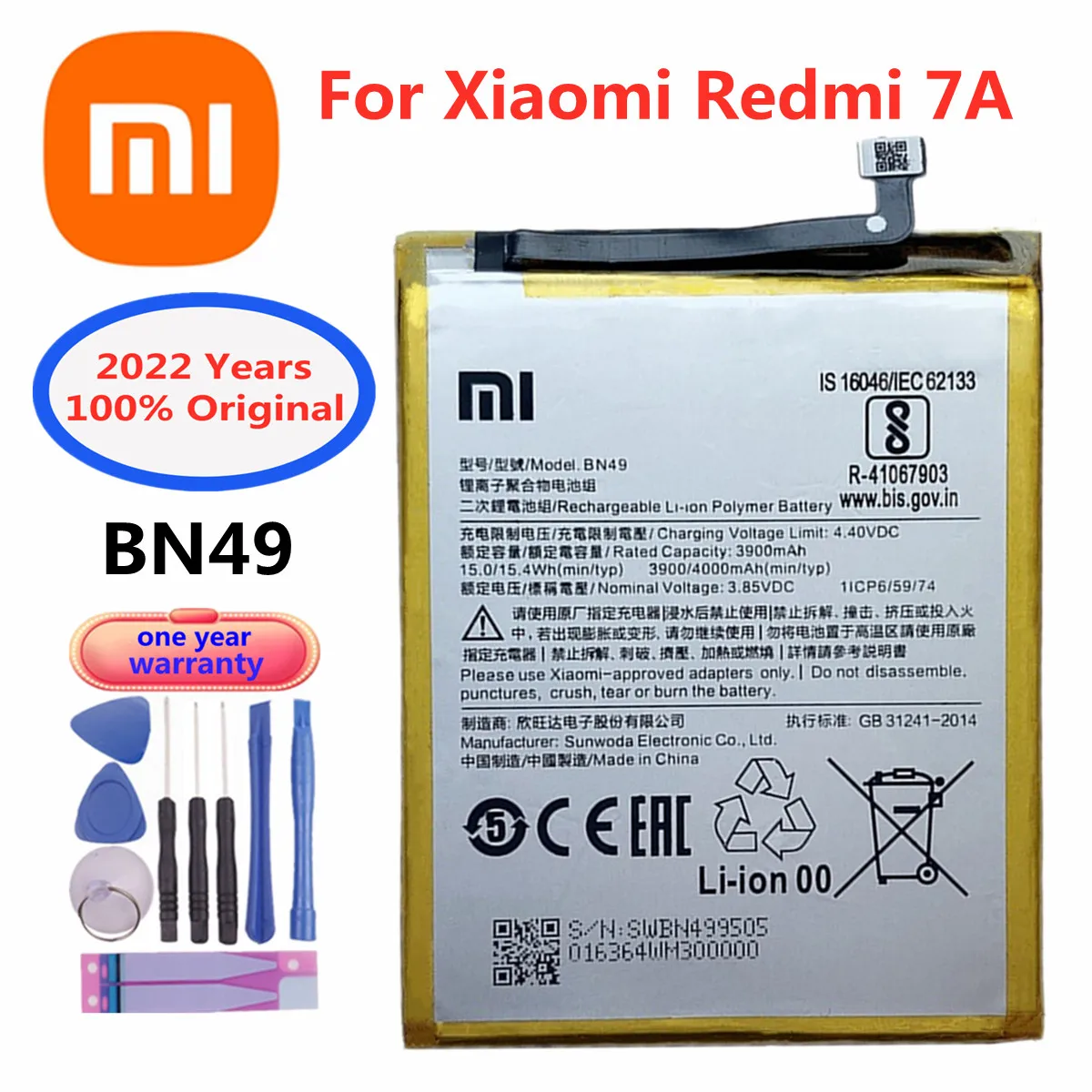 

New Orginal Xiaomi BN49 4000mAh Replacement Battery For Xiaomi Redmi 7A Redmi7A Mobile Smart Phone Rechargable Battery Batteries