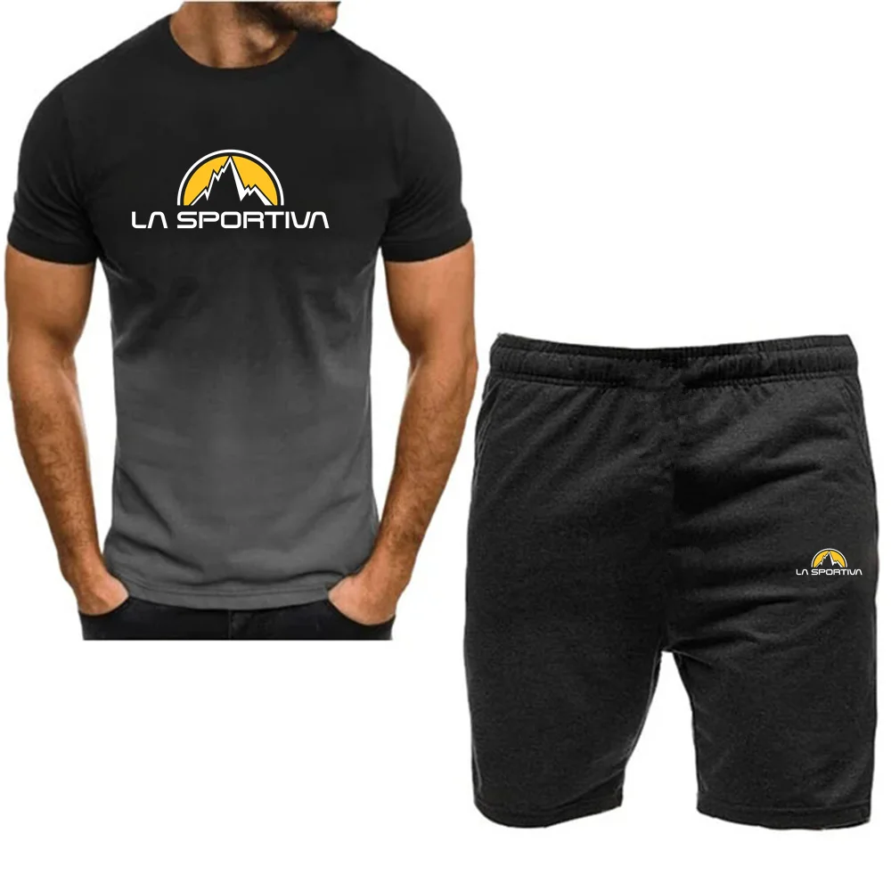 Спортивный костюм La Sportiva мужской, Повседневная футболка с коротким рукавом и шорты, Модный комплект из 2 предметов, для фитнеса и бега, на лето
Спортивный костюм La Sportiva мужской, Повседневная футболка с коротким рукавом и шорты, Модный комплект из 2 предметов, для фитнеса и бега, на лето
