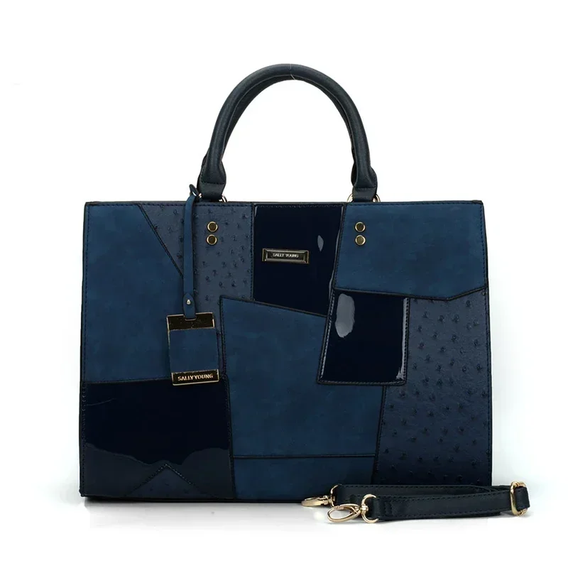 

Top Brand Splicing Tote Bags for Women High Quality Shoulder Bag Luxury Purses and Handbags Designer Crossbody Bag Large Satchel