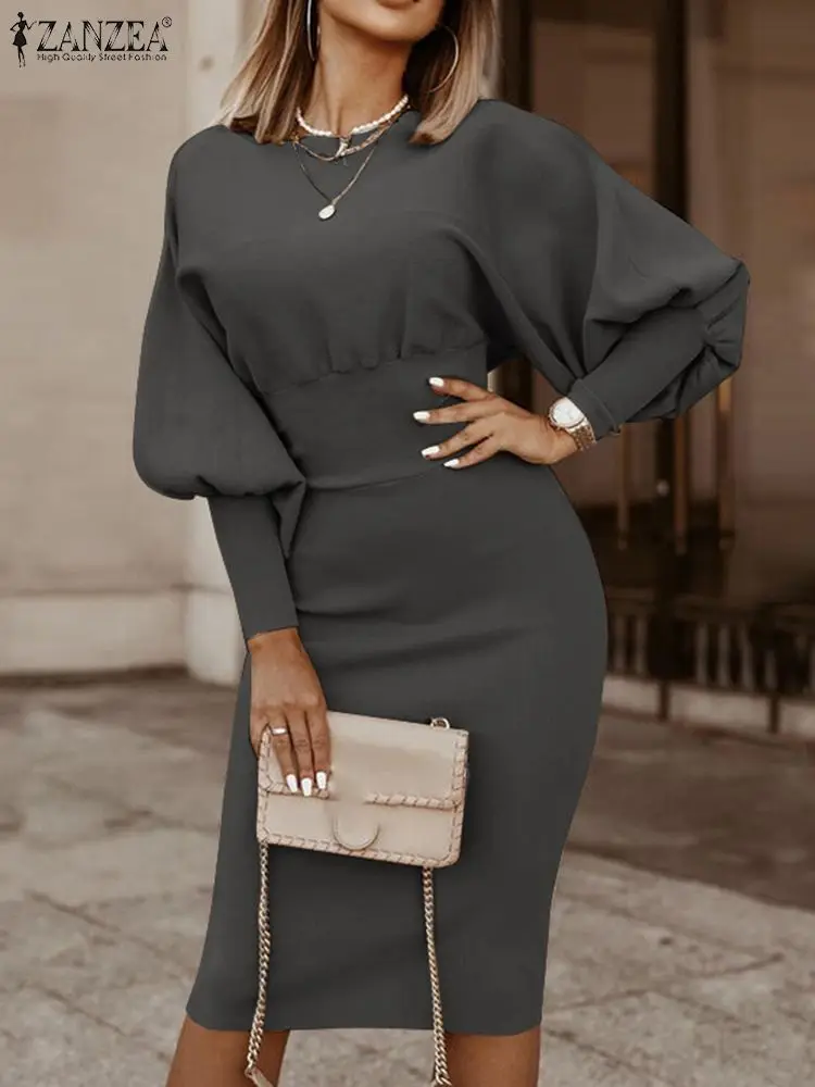 Autumn Long Lantern Sleeve Bodycorn Sundress ZANZEA Elegant Women Pencil Dress Stylish Solid Work OL Knee-length Vestidos Kaftan
Autumn Long Lantern Sleeve Bodycorn Sundress ZANZEA Elegant Women Pencil Dress Stylish Solid Work OL Knee-length Vestidos Kaftan