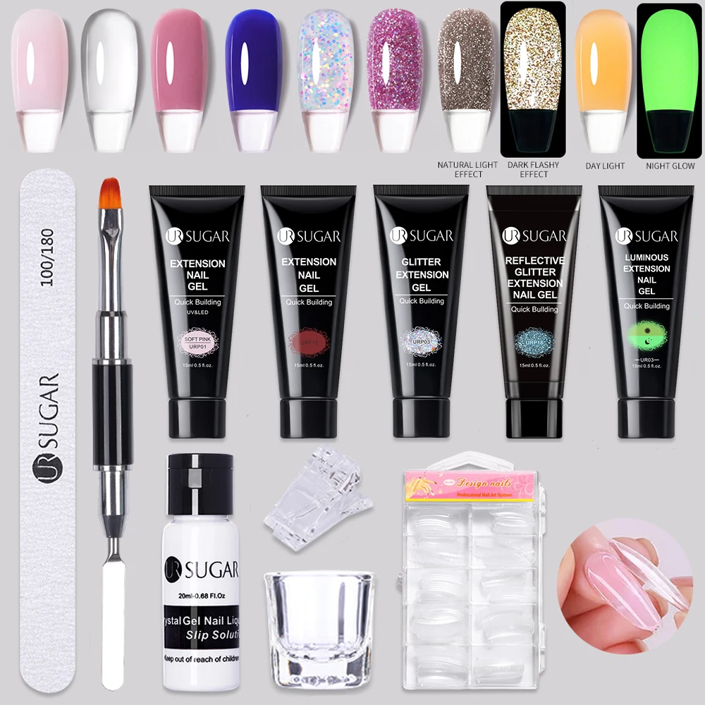 HEALLOR Reflective Glitter Extention Gel Set Nail Art DIY Design Finger Quick Extension Gel Acrylic Gel with Brush
HEALLOR Reflective Glitter Extention Gel Set Nail Art DIY Design Finger Quick Extension Gel Acrylic Gel with Brush