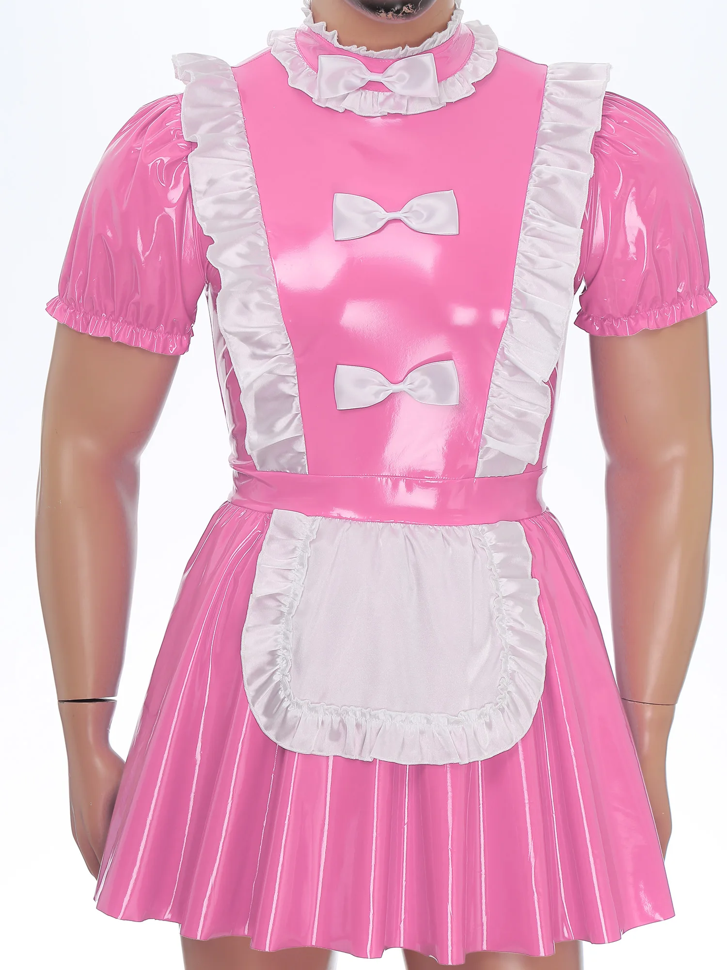 iEFiEL Mens Sexy Exotic Sissy Maid Dress Uniform Glossy Patent Leather Clubwear Ruffles Bow Apron Puff Sleeve A-Line Dress
iEFiEL Mens Sexy Exotic Sissy Maid Dress Uniform Glossy Patent Leather Clubwear Ruffles Bow Apron Puff Sleeve A-Line Dress