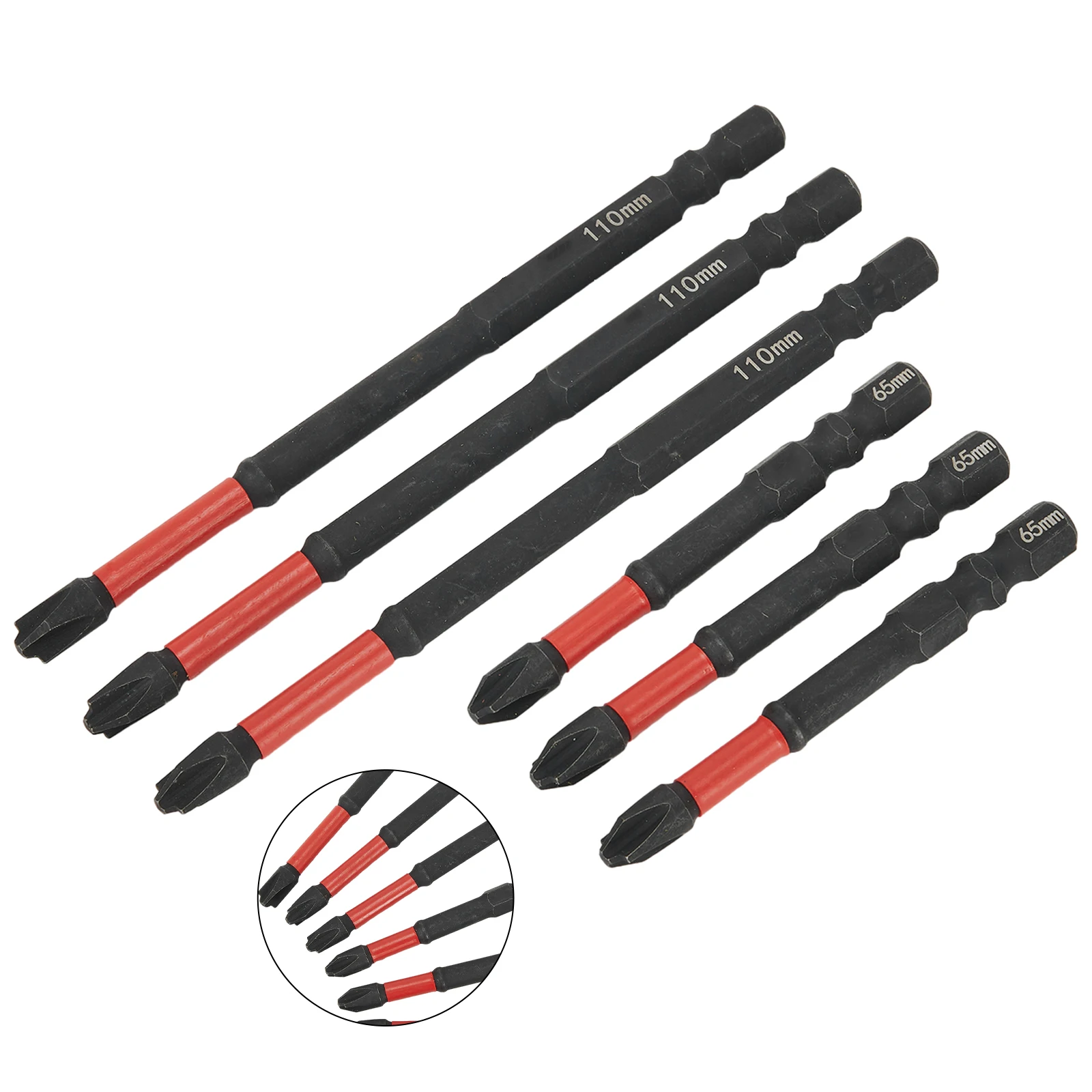 Slotted Cross Screwdriver Bits 6 Pcs/set 65mm/110mm Alloy Steel Anti Rust For Circuit Breakers For Socket Switch
Slotted Cross Screwdriver Bits 6 Pcs/set 65mm/110mm Alloy Steel Anti Rust For Circuit Breakers For Socket Switch