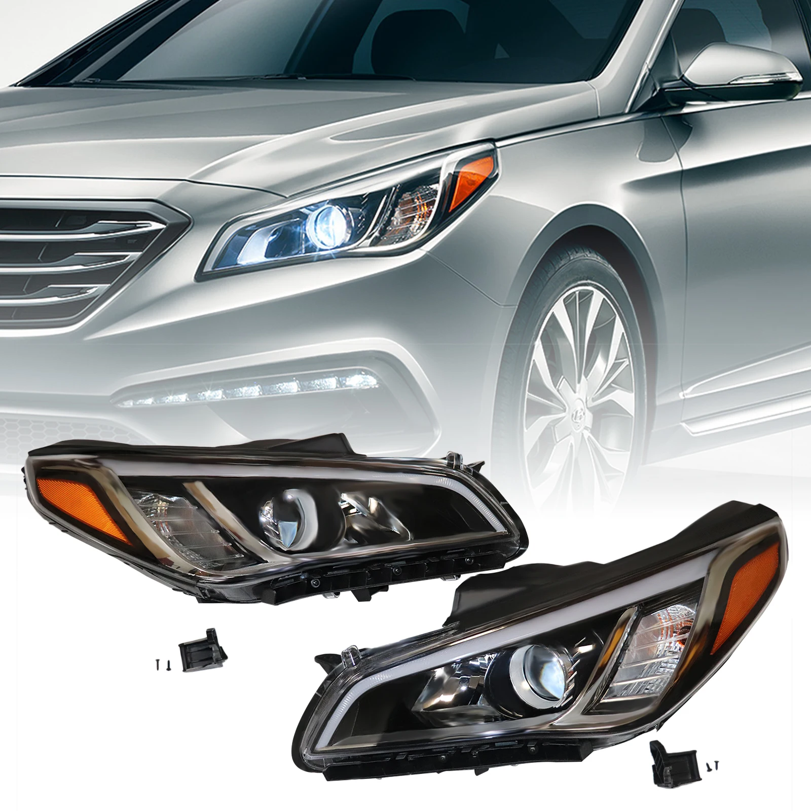 Headlight Halogen Headlamp Pair Set For 2015-2017 Hyundai Sonata Eco Limited Sport H7 Bulb Chrome Housing Headlight Assembly
Headlight Halogen Headlamp Pair Set For 2015-2017 Hyundai Sonata Eco Limited Sport H7 Bulb Chrome Housing Headlight Assembly