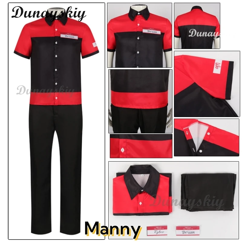 Mannys Horror Brian Cosplay Costume Restaurant Uniforms Suit Socks Halloween Anime Game Scary Cosplay Party Clothes Hamburger
Mannys Horror Brian Cosplay Costume Restaurant Uniforms Suit Socks Halloween Anime Game Scary Cosplay Party Clothes Hamburger
