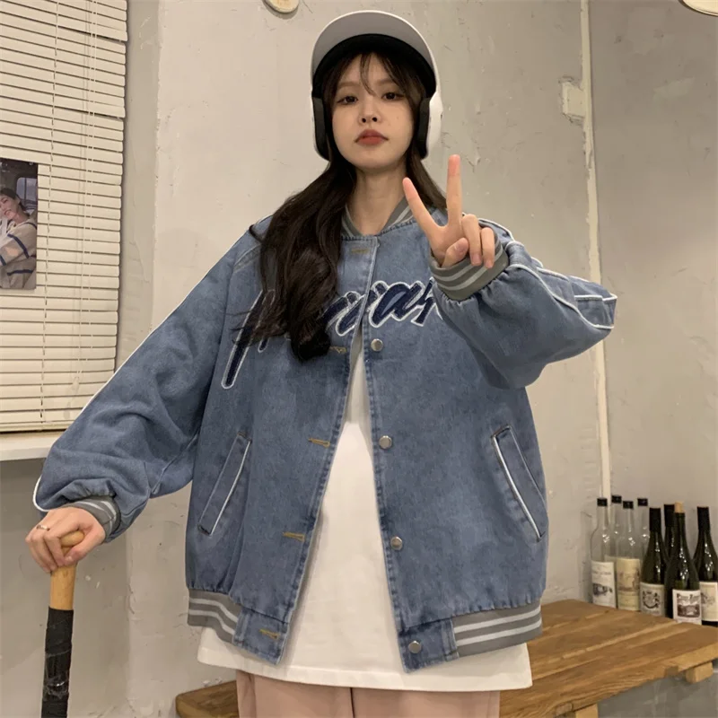 2022 New Autumn Cowboy Coat Women Slouchy Bomber Suit Loose Slim Student Retro Port Style Small Man Free Shipping
2022 New Autumn Cowboy Coat Women Slouchy Bomber Suit Loose Slim Student Retro Port Style Small Man Free Shipping