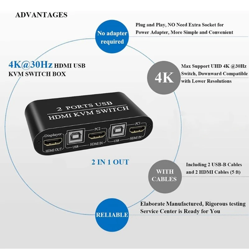Двойной монитор высокой четкости для KVM-переключателя, 2-портовый USB-переключатель, ручной переключатель, разветвитель и
Двойной монитор высокой четкости для KVM-переключателя, 2-портовый USB-переключатель, ручной переключатель, разветвитель и