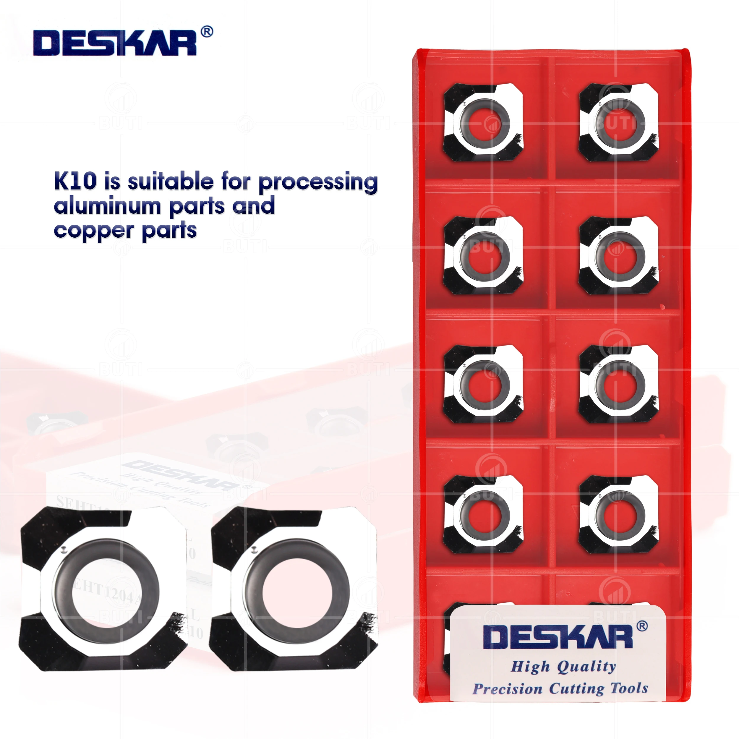 DESKAR 100% Original SEHT1204AFFN AL K10 CNC Lathe Cutter Milling Turning Tool Mill Blade Cutting Insert For Aluminum and Copper
DESKAR 100% Original SEHT1204AFFN AL K10 CNC Lathe Cutter Milling Turning Tool Mill Blade Cutting Insert For Aluminum and Copper