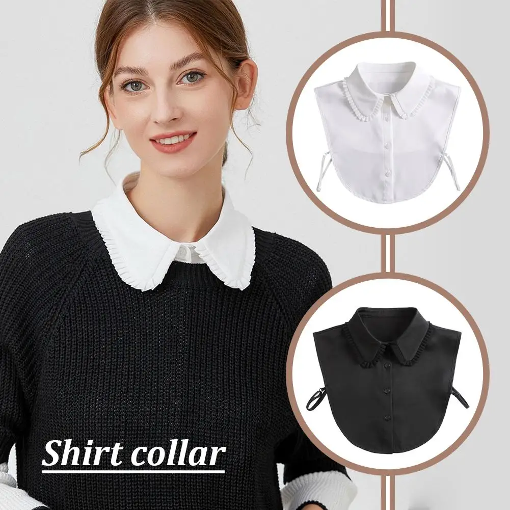 

Formal False Collar Women Embroidery Faux Col Half Shirt Accessories Collars Detachable Shirt Sweater Collars Blouse Fake M5x4