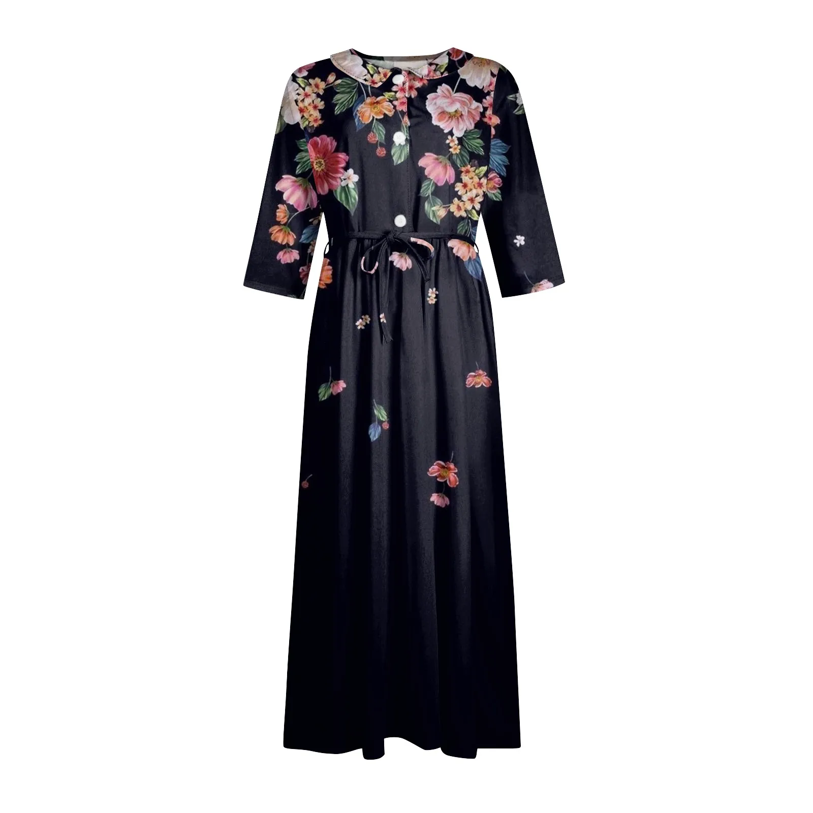 Women's Summer Casual Fashion Print Lapel Button Three Quarter Sleeves Strap Dress Korean Fashion Clothing Temperament Dresses
Women's Summer Casual Fashion Print Lapel Button Three Quarter Sleeves Strap Dress Korean Fashion Clothing Temperament Dresses