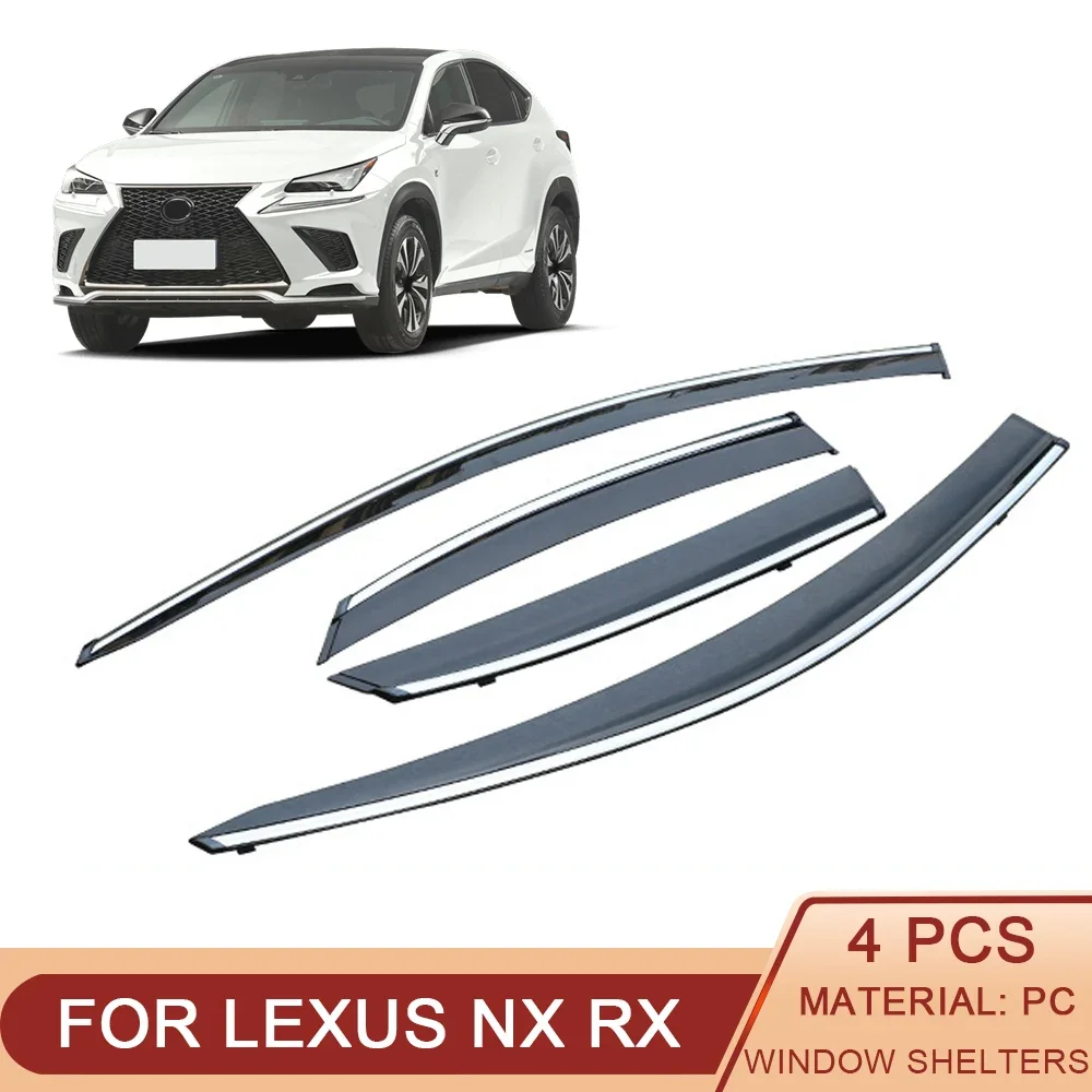 

For LEXUS NX RX 2015-2022 Car Window Sun Rain Shade Visors Shield Shelter Protector Cover Trim Frame Sticker