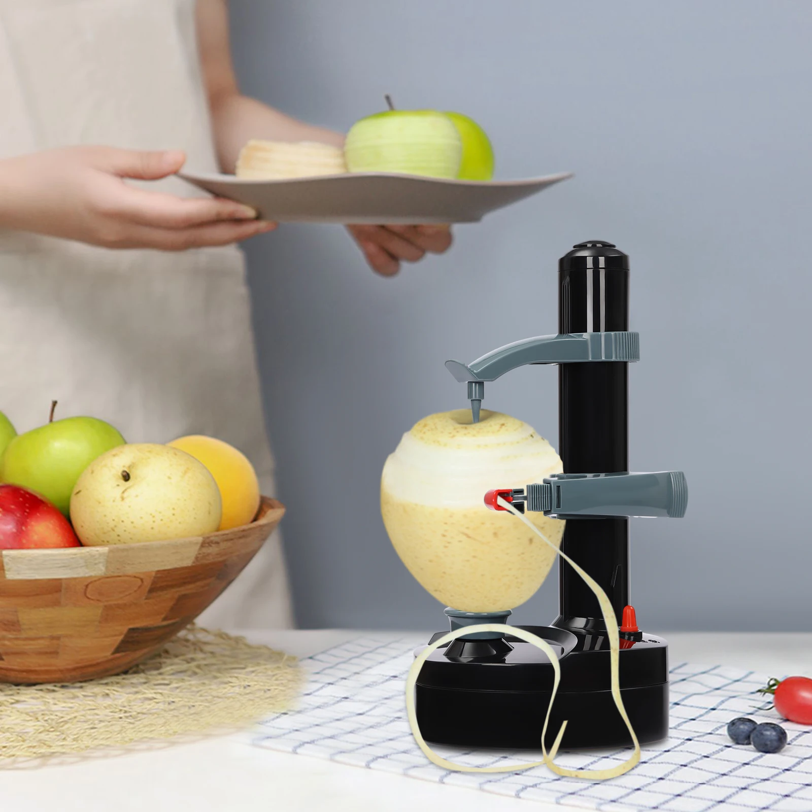 

Automatic Fruit Peeler Electric Potato Peeler Apple Veg Peeling Machine Automatic Peeling Tool for Cucumbers Pears Peaches