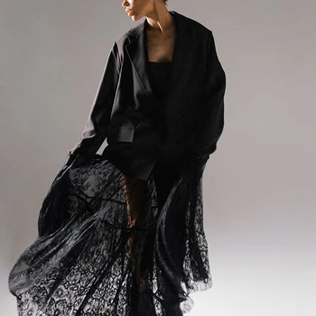 A Saia de Tule Multicamadas Que Vai Fazer Você Brilhar 7 Mnealways18 Fashion Lace Black Skirts Women Chic Casual Solid Thin Sexy Transparent Long Skirts 2024 Party Loose A-Line Skirts