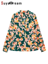 SuyaDream Woman Floral Shirts 100%Silk Crepe Long Sleeves Single Pocket Blouses 2022 Spring Autumn Casual Top
SuyaDream Woman Floral Shirts 100%Silk Crepe Long Sleeves Single Pocket Blouses 2022 Spring Autumn Casual Top