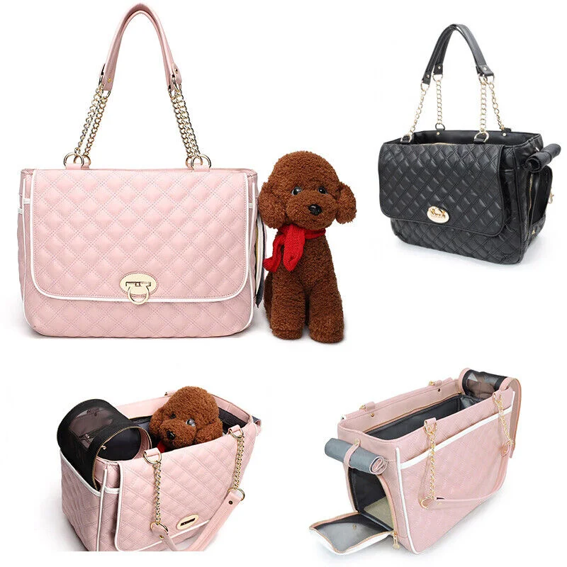 

Portable Puppy Travel Bags Dog Cat Leather Carrier Bag Breathable Mesh Small Dog Cat Chihuahua Carrier Outgoing Pets Handbag