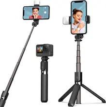 Selfie Stick Tripod with Fill Light Phone Tripod Stand with Wireless Remote Control & 360°Rotation for Smart Phone, Gopro
Selfie Stick Tripod with Fill Light Phone Tripod Stand with Wireless Remote Control & 360°Rotation for Smart Phone, Gopro