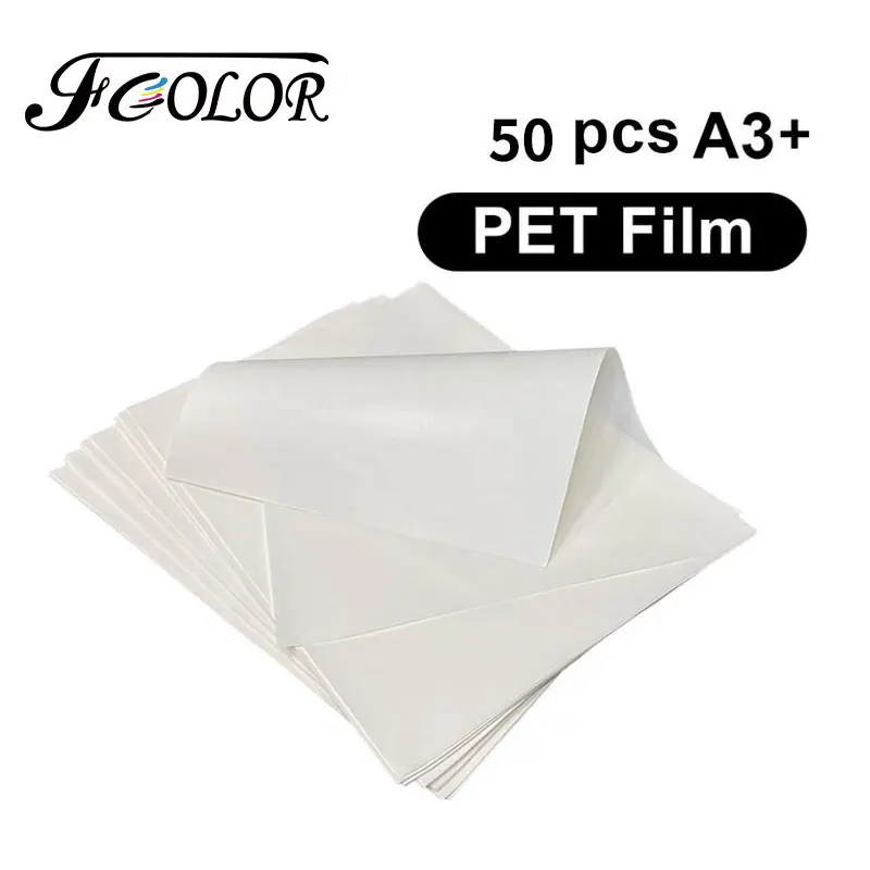 

FCOLOR 50 Sheets A3+ Double Coated Hot Peeling DTF PET Film for Epson DTF Printer T-shirt DIY Design Printing Heat Transfer Film