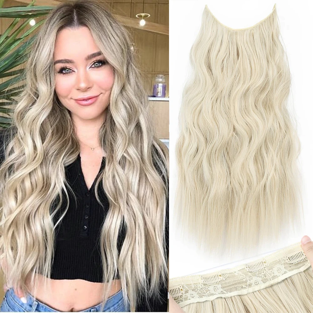 Synthetic 22Inch Long Wavy Invisible Wire Hair Extensions 4 Clips In Hairpiece For Women Daily Party Use Natural Blonde Brown
Synthetic 22Inch Long Wavy Invisible Wire Hair Extensions 4 Clips In Hairpiece For Women Daily Party Use Natural Blonde Brown