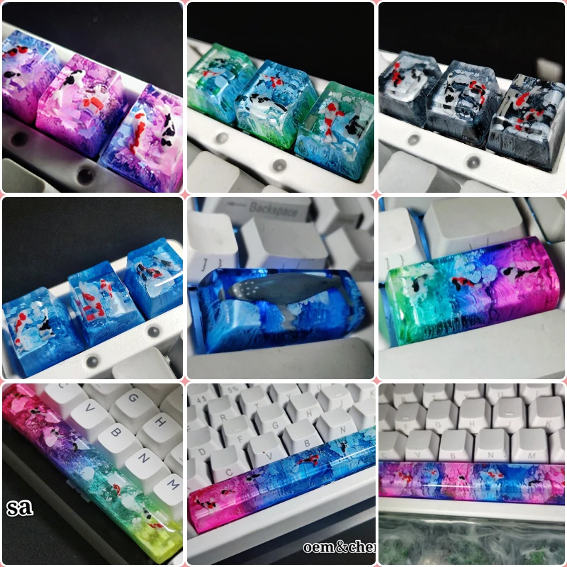 Scenery Koi Backspace Resin Keycaps for 1u 1.25u2.75u6.25u Cherry Mx Switch Mechanical Keyboard Computer Replacement Keycaps
Scenery Koi Backspace Resin Keycaps for 1u 1.25u2.75u6.25u Cherry Mx Switch Mechanical Keyboard Computer Replacement Keycaps